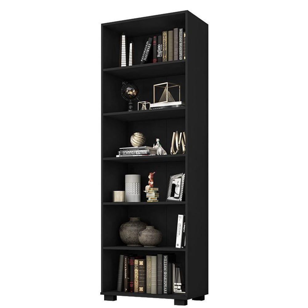 Estante Livreiro Office 6 Prateleiras Preto Tx - Pr Móveis Preto Tx - 1