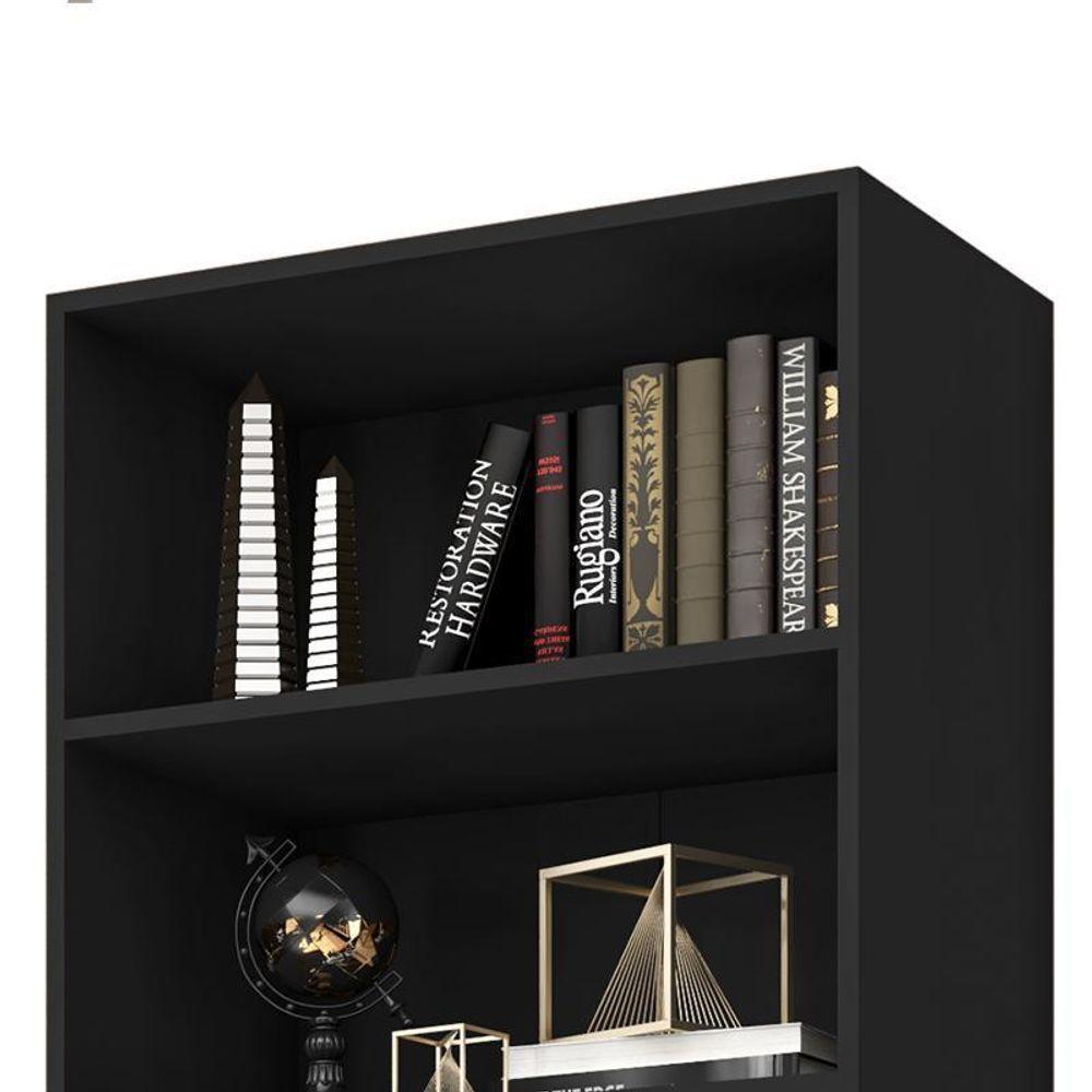 Estante Livreiro Office 6 Prateleiras Preto Tx - Pr Móveis Preto Tx - 4