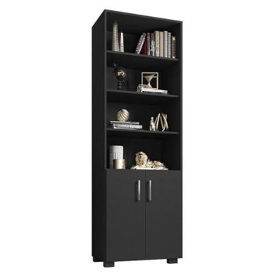 Estante Livreiro Office Com 2 Portas Pequenas Preto Tx - Pr Móveis Preto Tx