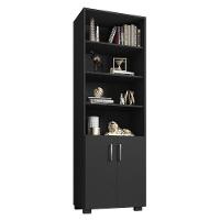 Estante Livreiro Office Com 2 Portas Pequenas Preto Tx - Pr Móveis Preto Tx - 1
