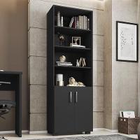 Estante Livreiro Office Com 2 Portas Pequenas Preto Tx - Pr Móveis Preto Tx - 3