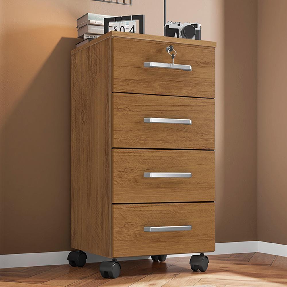 Gaveteiro Gávea 4 Gavetas Freijó Com Rodízios - Móveis Leão Freijó - 2