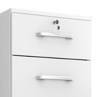 Kit 2 Gaveteiro Gávea 4 Gavetas Branco Trama Com Rodízios - Móveis Leão Branco Trama - 3