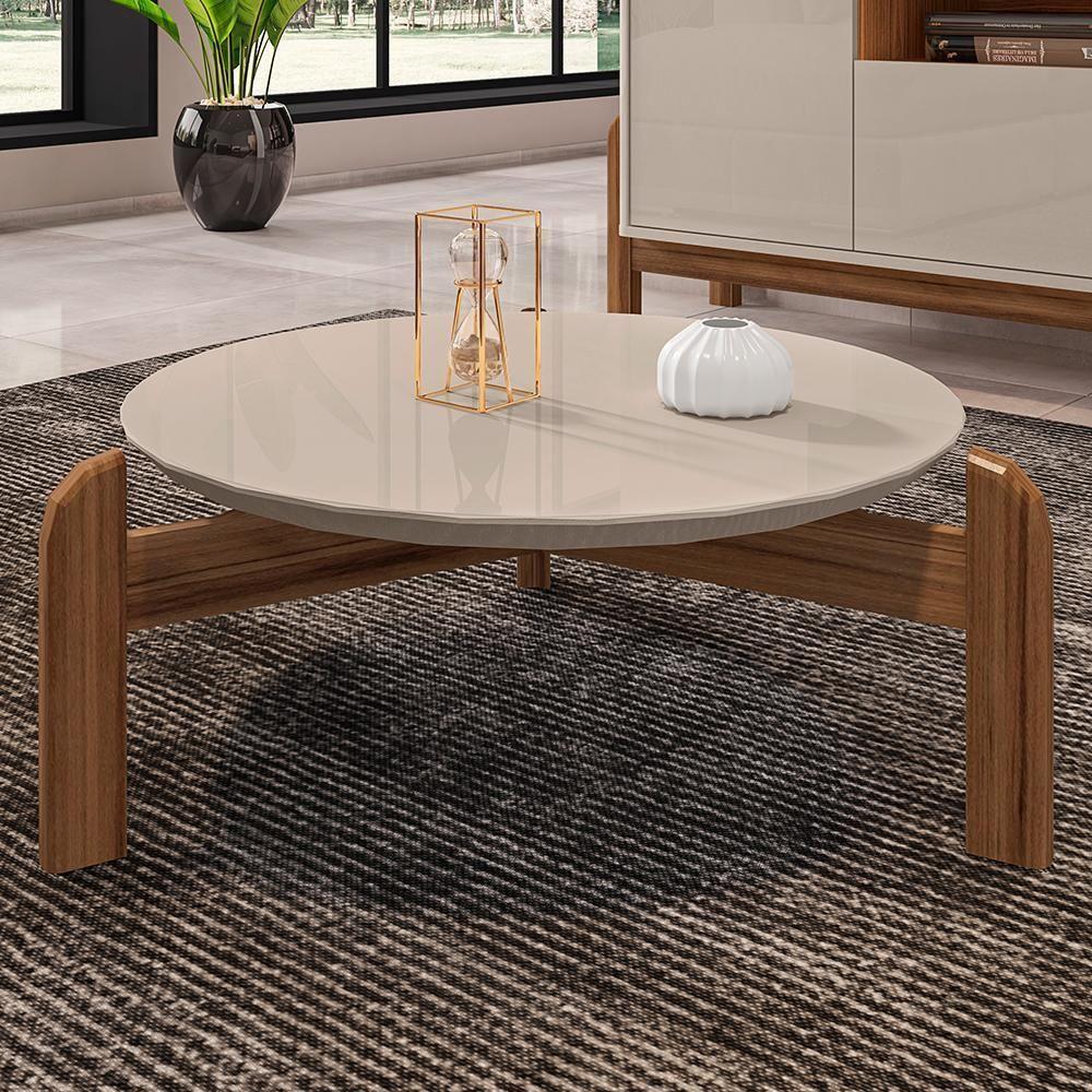 Mesa De Centro Lizz Redonda Off White-cedro - Casa D Off White-cedro - 2