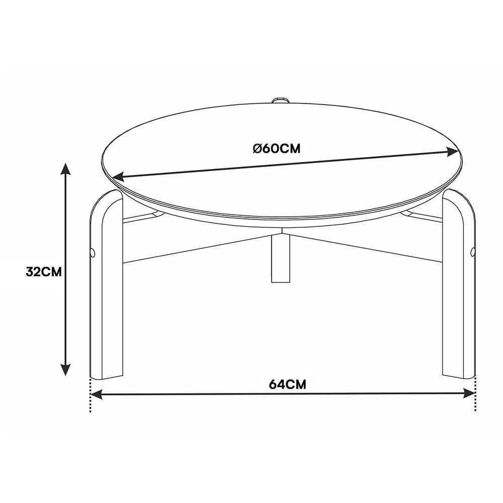 Mesa De Centro Lizz Redonda Off White-cedro - Casa D Off White-cedro - 4