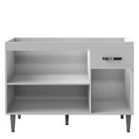 Balcão Pia Gabriela 120cm Cinza Com Tampo Mdp - Ajl Móveis Cinza - 3