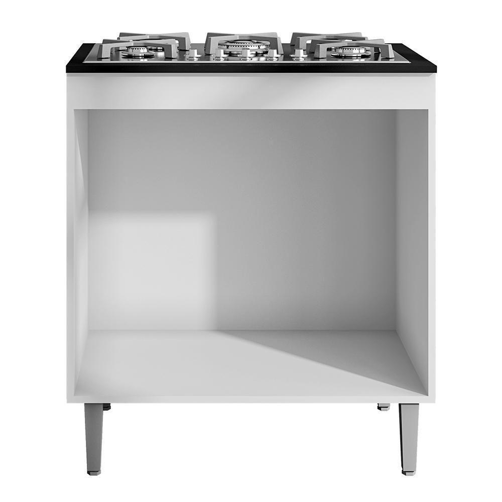 Balcão Cooktop Andréia 79cm Com 2 Portas Cinza Fosco - Ajl Móveis Cinza Fosco - 3