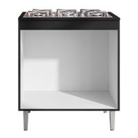 Balcão Cooktop Andréia 79cm Com 2 Portas Preto Fosco - Ajl Móveis Preto Fosco - 3