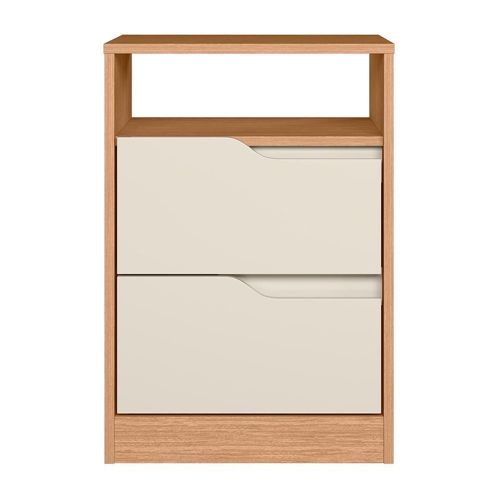 Kit 2 Mesas De Cabeceira Sole 2 Gavetas Flex Off White-freijó - Móveis Albatroz Off White-freijó - 3