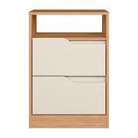 Kit 2 Mesas De Cabeceira Sole 2 Gavetas Flex Off White-freijó - Móveis Albatroz Off White-freijó - 3