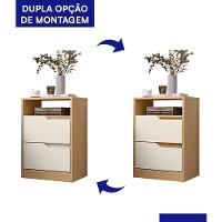 Kit 2 Mesas De Cabeceira Sole 2 Gavetas Flex Off White-freijó - Móveis Albatroz Off White-freijó