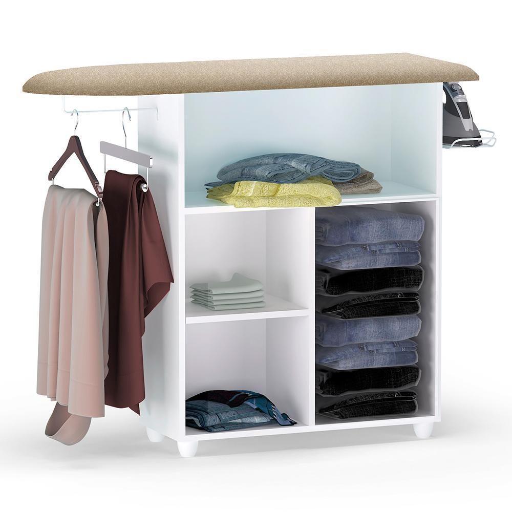 Tábua De Passar Roupa Mariana Com Balcão 1 Porta Branco - Ajl Móveis Branco - 2