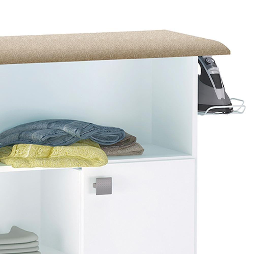 Tábua De Passar Roupa Mariana Com Balcão 1 Porta Branco - Ajl Móveis Branco - 3