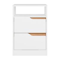 Kit 2 Mesas De Cabeceira Sole 2 Gavetas Flex Branco-freijó - Móveis Albatroz Branco-freijó - 3