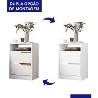 Kit 2 Mesas De Cabeceira Sole 2 Gavetas Flex Branco-freijó - Móveis Albatroz Branco-freijó