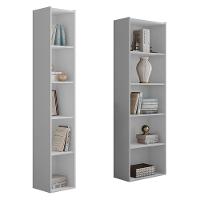 Kit Estante Livreiro Janaina E Luiza Com Prateleiras Branco - Ajl Móveis Branco - 1