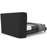 Cabeceira Casal Nilo 195cm Com Cama Pés Madeira Suném P05 Veludo Preto - Lyam Decor - 7