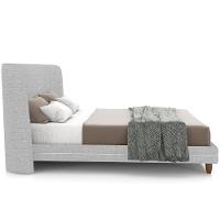 Cabeceira Casal Nilo 195cm Com Cama Pés Madeira Suném P05 Linho Cinza Claro - Lyam Decor - 8
