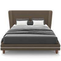 Cabeceira Casal Nilo 195cm Com Cama Pés Madeira Suném P05 Veludo Marrom - Lyam Decor - 2