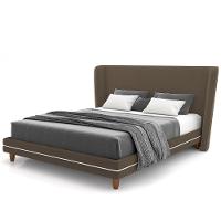 Cabeceira Casal Nilo 195cm Com Cama Pés Madeira Suném P05 Veludo Marrom - Lyam Decor - 9