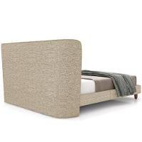 Cabeceira Casal Nilo 195cm Com Cama Pés Madeira Suném P05 Linho Bege - Lyam Decor - 7