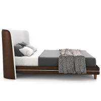 Cabeceira Casal Nilo 160cm Com Cama Pés Madeira Suném P05 Couríssimo Marrom Bouclê Cru - Lyam Decor - 7