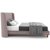 Cabeceira Casal Nilo 160cm Com Cama Pés Madeira Suném P05 Veludo Rosê - Lyam Decor - 8