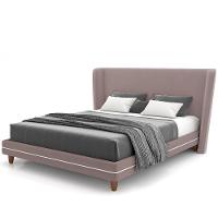 Cabeceira Casal Nilo 195cm Com Cama Pés Madeira Suném P05 Veludo Rosê - Lyam Decor - 9