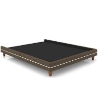 Cama Casal Base Box Pés Madeira 148cm Suném P05 Veludo Marrom - Lyam Decor