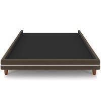 Cama Casal Base Box Pés Madeira 148cm Suném P05 Veludo Marrom - Lyam Decor - 5