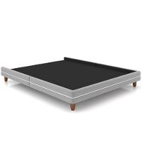 Cama Casal Base Box Pés Madeira 168cm Suném P05 Veludo Cinza - Lyam Decor - 1