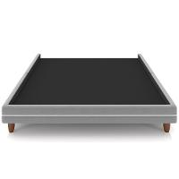 Cama Casal Base Box Pés Madeira 168cm Suném P05 Veludo Cinza - Lyam Decor - 2