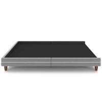 Cama Casal Base Box Pés Madeira 168cm Suném P05 Veludo Cinza - Lyam Decor - 5