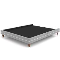 Cama Casal Base Box Pés Madeira 168cm Suném P05 Veludo Cinza - Lyam Decor - 6