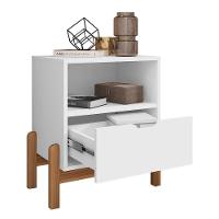 Kit 2 Mesas De Cabeceira Antares 1 Gaveta Branco - Casa D Branco - 5