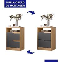Kit 2 Mesas De Cabeceira Sole 2 Gavetas Flex Freijó-titanium - Móveis Albatroz Freijó-titanium