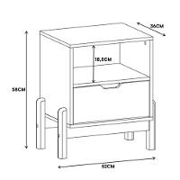 Kit 2 Mesas De Cabeceira Antares 1 Gaveta Off White - Casa D Off White - 5