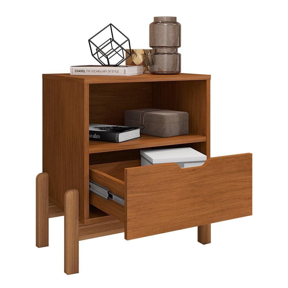 Mesa De Cabeceira Antares 1 Gaveta Cedro - Casa D Cedro - 3