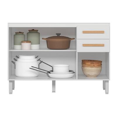 Balcão De Cozinha Intenza 120cm Branco Sem Tampo - Nicioli Branco