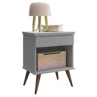 Mesa De Apoio Infantil Retrô Melinda Com 1 Gaveta Cinza - Phoenix Baby Cinza - 1