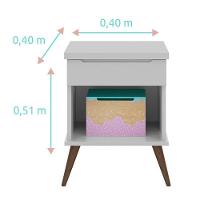 Mesa De Apoio Infantil Retrô Melinda Com 1 Gaveta Cinza - Phoenix Baby Cinza - 2