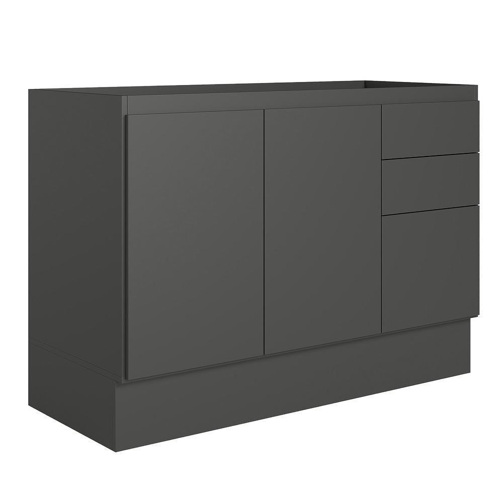 Balcão De Cozinha Acácia Touch 120cm Chumbo Com Rodapé E Sem Tampo - Nicioli Chumbo - 1