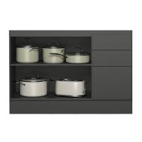 Balcão De Cozinha Acácia Touch 120cm Chumbo Com Rodapé E Sem Tampo - Nicioli Chumbo - 2