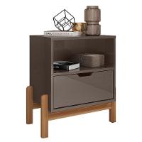 Mesa De Cabeceira Antares 1 Gaveta Cinza Pérola - Casa D Cinza Pérola - 1