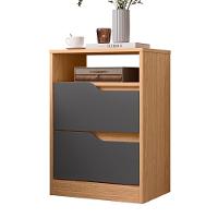 Mesa De Cabeceira Sole 2 Gavetas Flex Freijó-titanium - Móveis Albatroz Freijó-titanium - 1