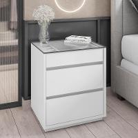 Kit 2 Mesas De Cabeceira Belize 3 Gavetas Branco - Casa D Branco - 2