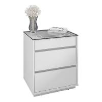 Kit 2 Mesas De Cabeceira Belize 3 Gavetas Branco - Casa D Branco - 3