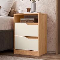 Kit 2 Mesas De Cabeceira Sole 2 Gavetas Flex Freijó-off White - Móveis Albatroz Freijó-off White - 2