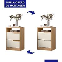 Kit 2 Mesas De Cabeceira Sole 2 Gavetas Flex Freijó-off White - Móveis Albatroz Freijó-off White