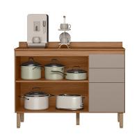 Balcão De Cozinha Acácia Touch 120cm Ipê-fendy Com Tampo Mdp - Nicioli Ipê-fendy - 2